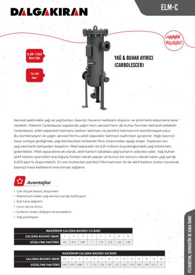 ELM-C  Yağ & Buhar Ayırıcı (Carbolescer)